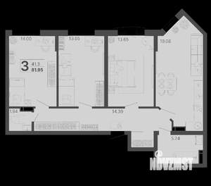 3-к квартира, вторичка, 82м2, 9/20 этаж