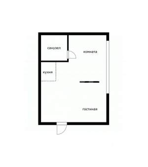 Студия квартира, вторичка, 37м2, 1/5 этаж