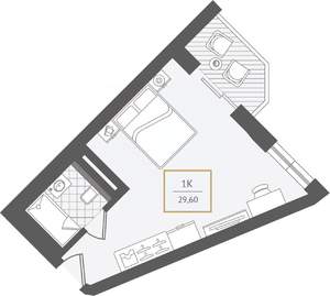 1-к квартира, вторичка, 30м2, 6/10 этаж