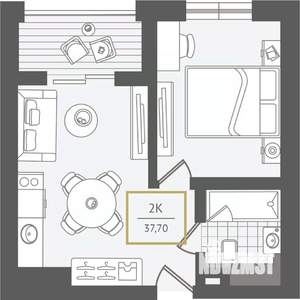 2-к квартира, вторичка, 38м2, 9/10 этаж