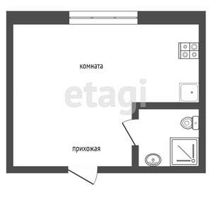 Студия квартира, вторичка, 31м2, 1/10 этаж