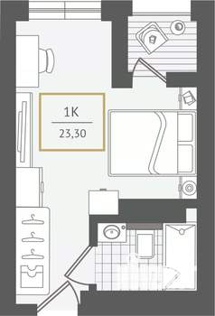 1-к квартира, вторичка, 23м2, 6/10 этаж