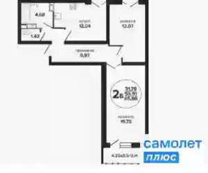 2-к квартира, вторичка, 66м2, 8/24 этаж