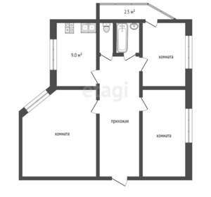3-к квартира, вторичка, 71м2, 3/18 этаж