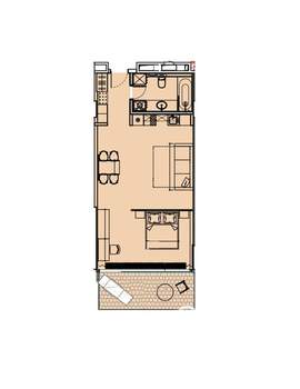1-к квартира, вторичка, 68м2, 5/9 этаж