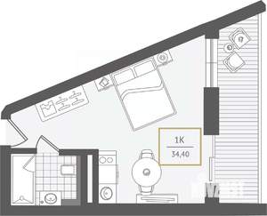 1-к квартира, вторичка, 37м2, 8/10 этаж
