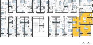 3-к квартира, вторичка, 66м2, 6/19 этаж