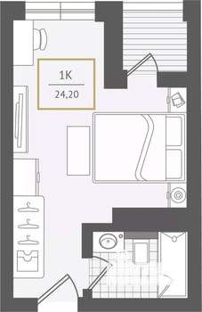 1-к квартира, вторичка, 24м2, 10/10 этаж