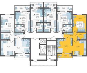 2-к квартира, вторичка, 62м2, 7/10 этаж
