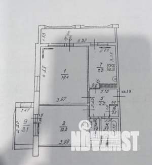 2-к квартира, вторичка, 64м2, 10/12 этаж