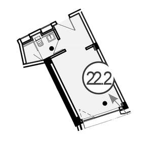 Студия квартира, вторичка, 22м2, 3/4 этаж