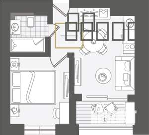 2-к квартира, строящийся дом, 36м2, 8/10 этаж