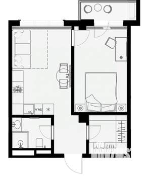1-к квартира, вторичка, 45м2, 7/7 этаж