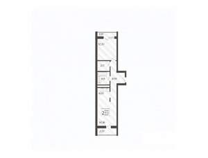 2-к квартира, вторичка, 51м2, 8/19 этаж