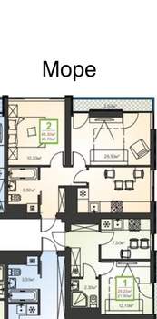 2-к квартира, вторичка, 45м2, 6/20 этаж