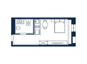 1-к квартира, вторичка, 28м2, 4/4 этаж