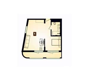 1-к квартира, вторичка, 60м2, 6/8 этаж