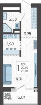 Студия квартира, вторичка, 23м2, 17/19 этаж