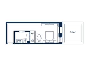 1-к квартира, вторичка, 32м2, 1/4 этаж
