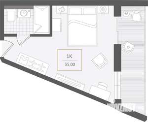 1-к квартира, вторичка, 35м2, 10/10 этаж