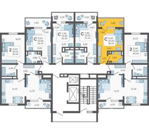 Студия квартира, вторичка, 26м2, 14/16 этаж