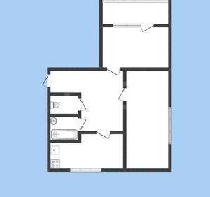 2-к квартира, вторичка, 62м2, 5/5 этаж