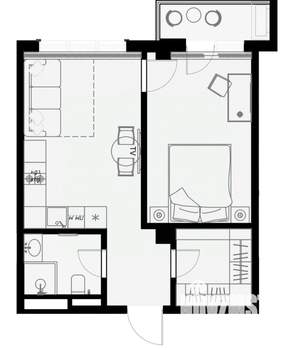1-к квартира, вторичка, 45м2, 3/7 этаж