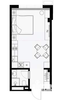 Студия квартира, вторичка, 30м2, 3/7 этаж
