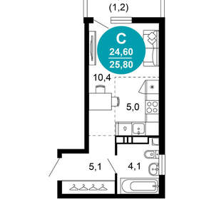 1-к квартира, вторичка, 26м2, 8/17 этаж