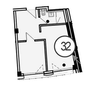 1-к квартира, вторичка, 32м2, 3/4 этаж