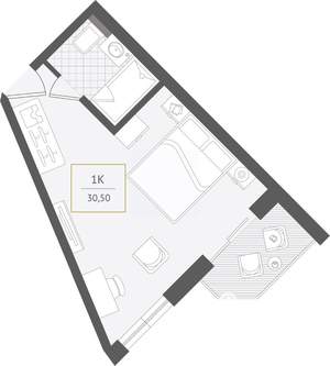 1-к квартира, вторичка, 31м2, 6/10 этаж