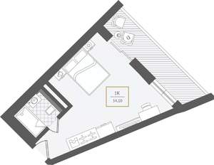 1-к квартира, вторичка, 34м2, 8/10 этаж