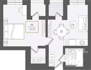 2-к квартира, вторичка, 45м2, 7/10 этаж