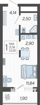 Студия квартира, вторичка, 23м2, 3/19 этаж