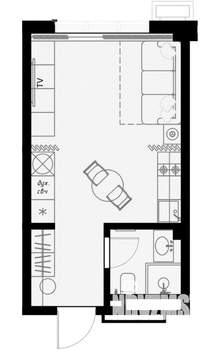 Студия квартира, вторичка, 26м2, 4/7 этаж