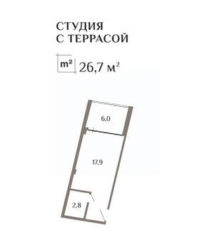 Студия квартира, вторичка, 27м2, 5/11 этаж