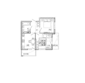 2-к квартира, вторичка, 44м2, 11/17 этаж