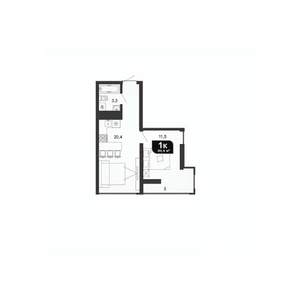 1-к квартира, вторичка, 39м2, 5/19 этаж