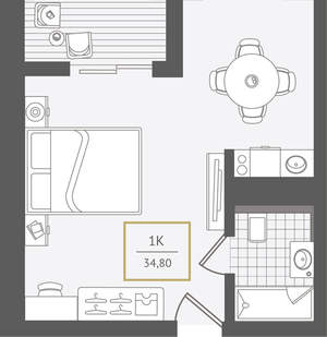 1-к квартира, вторичка, 35м2, 9/10 этаж