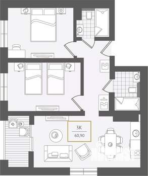 3-к квартира, вторичка, 62м2, 10/10 этаж