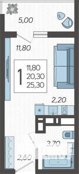 Студия квартира, вторичка, 25м2, 10/10 этаж