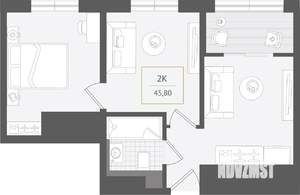 2-к квартира, вторичка, 46м2, 2/10 этаж