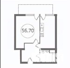 1-к квартира, вторичка, 63м2, 15/16 этаж