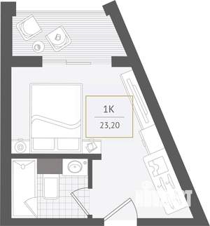 1-к квартира, вторичка, 23м2, 8/10 этаж