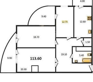 3-к квартира, вторичка, 116м2, 14/17 этаж