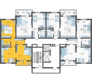 2-к квартира, вторичка, 60м2, 3/16 этаж