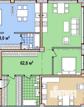 2-к квартира, вторичка, 63м2, 6/8 этаж