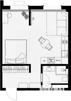 1-к квартира, вторичка, 39м2, 7/7 этаж