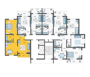 2-к квартира, строящийся дом, 61м2, 4/10 этаж