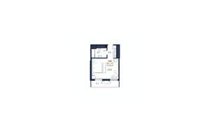 Студия квартира, строящийся дом, 41м2, 2/4 этаж